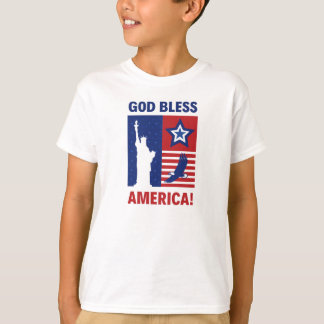 "God Bless America" Halbschläfchen Runder Neck T - T-Shirt