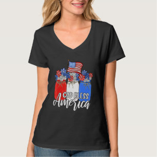 God Bless America Mason Jar Christlich T-Shirt