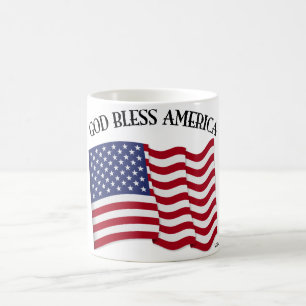 GOD BLESS AMERICA mit US-Flagge Tasse