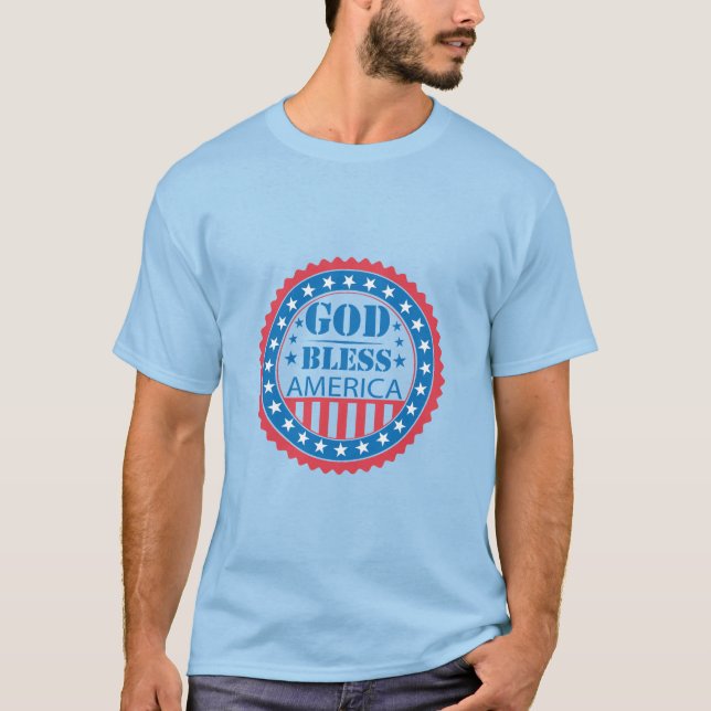 God Bless America Patriotic USA Pride T-Shirt (Vorderseite)