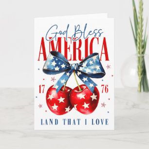 God Bless America Patriotische Kirschen 4. Juli US Karte