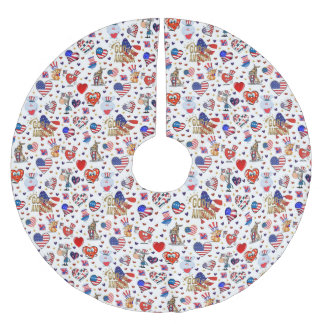 GOD BLESS AMERICA POLYESTER WEIHNACHTSBAUMDECKE