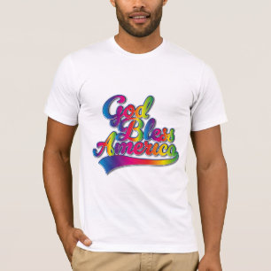 God Bless America Regenbogen-Logo T-Shirt