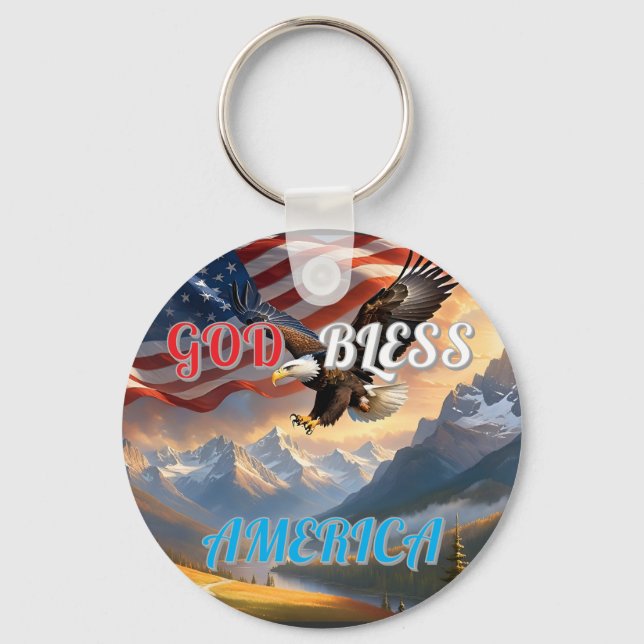 GOD BLESS AMERICA SCHLÜSSELANHÄNGER (Vorderseite)