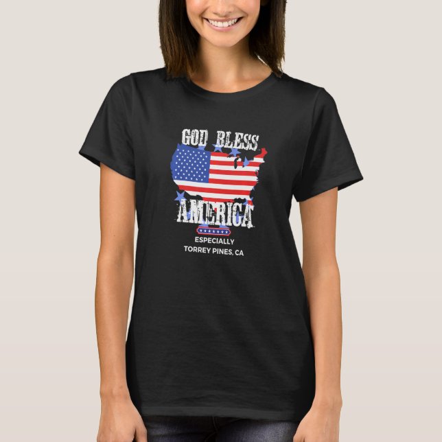 God Bless America Speziell Torrey Pines CA US St T-Shirt (Vorderseite)