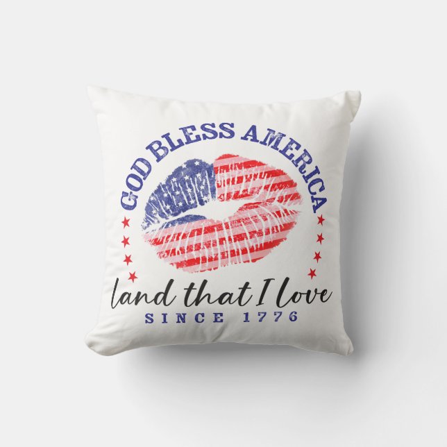 God Bless America - Throw Pillow Kissen (Vorderseite)