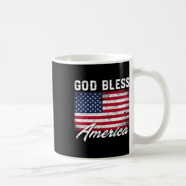 God Bless America Usa Flag 4th Of July Patriotic  Kaffeetasse (Rechts)