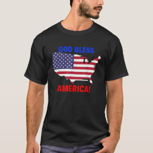 God Bless America USA Flag Graphic T-Shirts Patrio