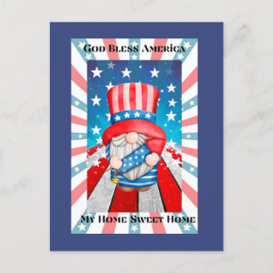 God Bless America Zuhause Sweet Zuhause Postkarte