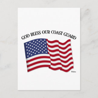 GOD BLESS COAST GUARD mit & US-Flagge Postkarte