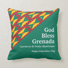 GOD BLESS GRENADA Custom Text GREEN Kissen
