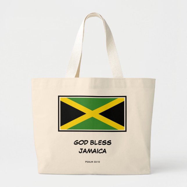 GOD BLESS JAMAICA | Patriotisch | jamaikanische Fl Jumbo Stoffbeutel (Vorne)