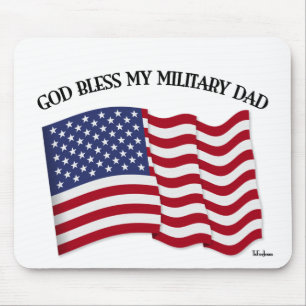 GOD BLESS MEIN MILITÄRISCHER VATER mit US-Flagge Mousepad