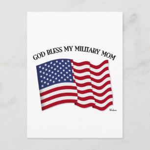 GOD BLESS MEINE MILITÄRISCHE MAMA mit US-Flagge Postkarte