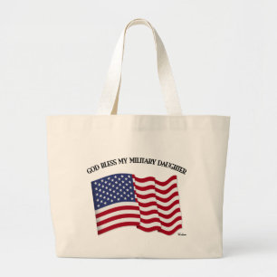 GOD BLESS MEINE MILITÄRISCHE TOCHTER MIT US-Flagge Jumbo Stoffbeutel