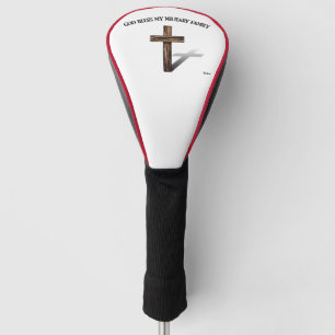 GOD BLESS MEY MILITARY FAMILY mit robustem Kreuz Golf Headcover