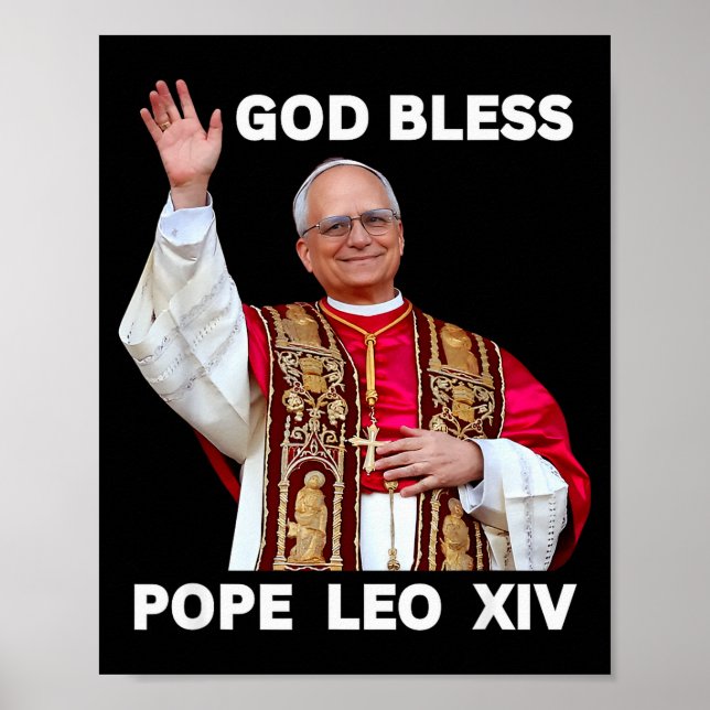 God Bless New Pe Leo Xiv Catholic Church Faith Sun Poster (Vorne)