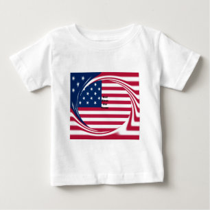 God Bless Our Zuhause: USA Flag Swirl Art Baby T-shirt