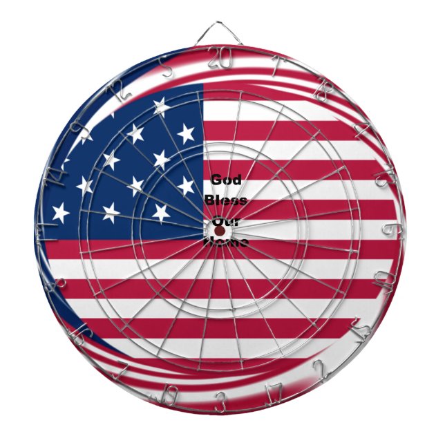 God Bless Our Zuhause: USA Flag Swirl Art Dartscheibe (vorne)