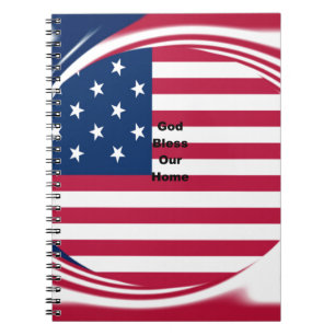 God Bless Our Zuhause: USA Flag Swirl Art Notizblock