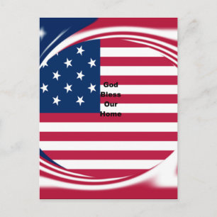 God Bless Our Zuhause: USA Flag Swirl Art Postkarte