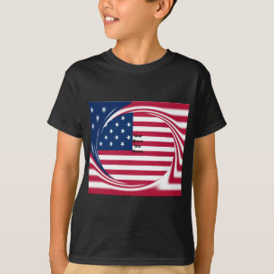 God Bless Our Zuhause: USA Flag Swirl Art T-Shirt