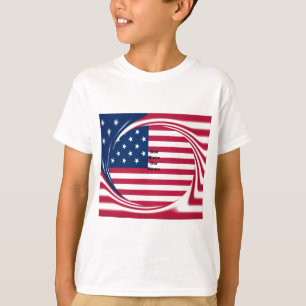 God Bless Our Zuhause: USA Flag Swirl Art T-Shirt