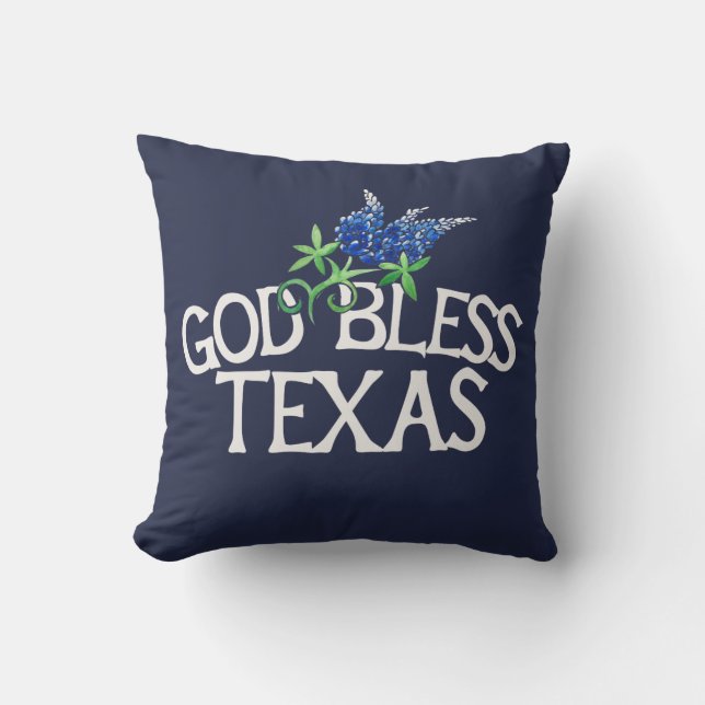 God Bless Texas Bluebonnet Art "Texas Bluebonnets" Kissen (Vorderseite)