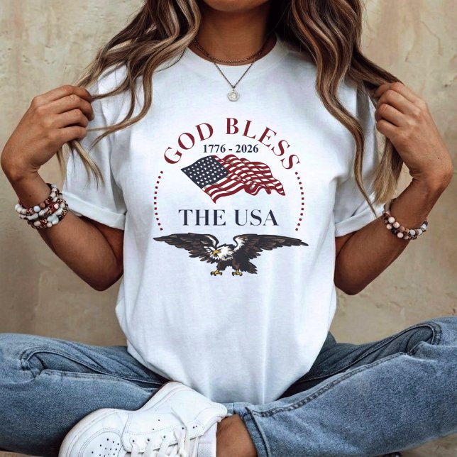 God Bless the USA – 1776–2026 Patriotic Eagle T-Shirt (Von Creator hochgeladen)