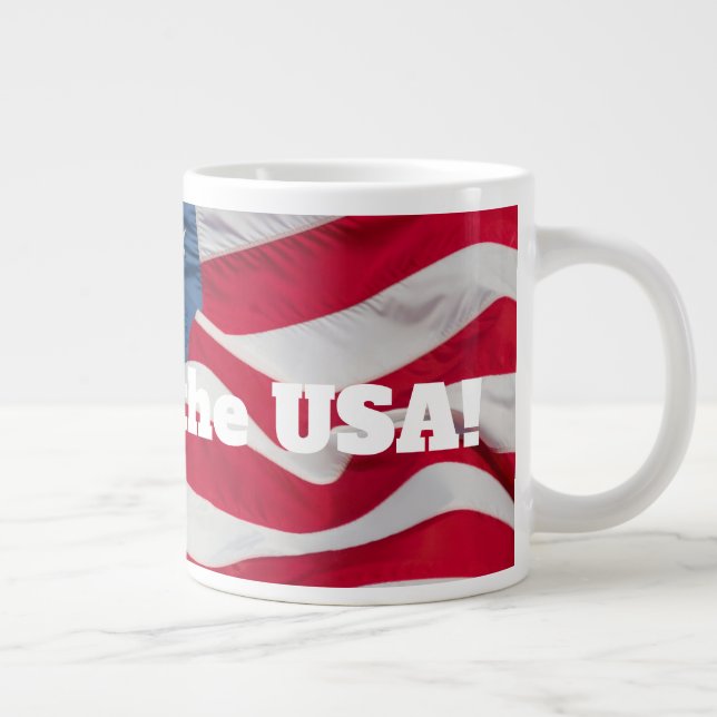 God Bless the USA Coffee Mug w/waving flag Jumbo-Tasse (Rechts)