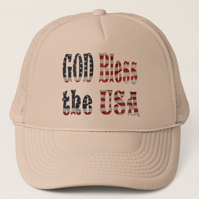 GOD BLESS THE USA-HAT TRUCKERKAPPE (Vorderseite)