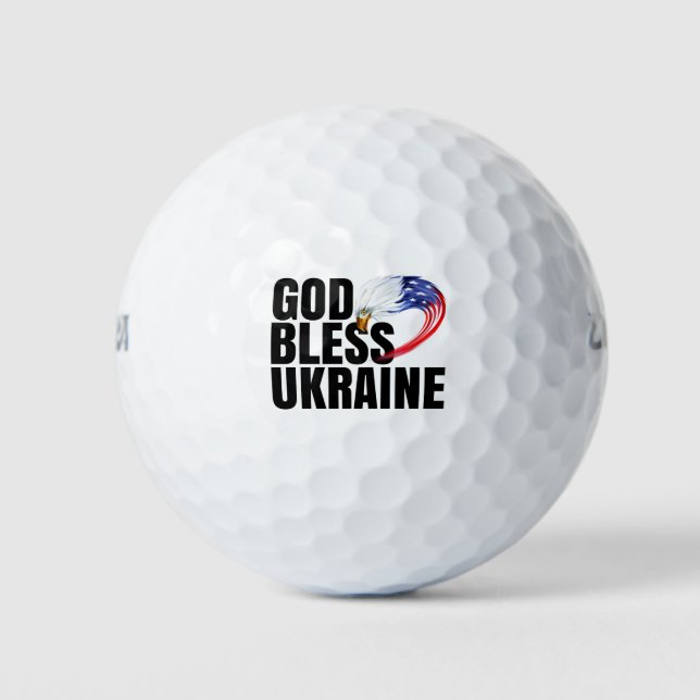 GOD BLESS UKRAINE, WIR UNTERSTÜTZEN DIE UKRAINE GOLFBALL (Vorderseite)