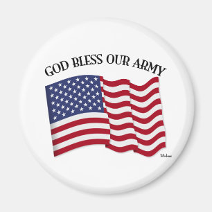 GOD BLESS UNUR ARMY mit US-Flagge Magnet