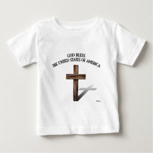 GOD BLESS-USA, robustes Kreuz Baby T-shirt