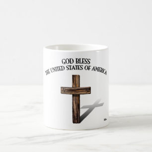 GOD BLESS-USA, robustes Kreuz Kaffeetasse