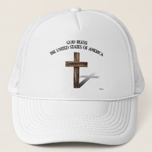 GOD BLESS-USA, robustes Kreuz Truckerkappe
