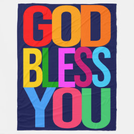 GOD BLESS YOU Positive bunt Fleecedecke