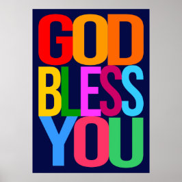 GOD BLESS YOU Positive bunt Poster