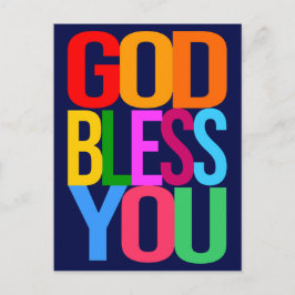 GOD BLESS YOU Positive bunt Postkarte