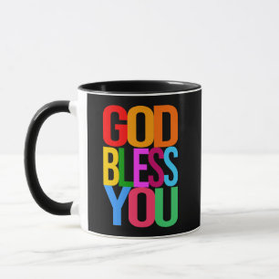 GOD BLESS YOU Positive bunt Tasse