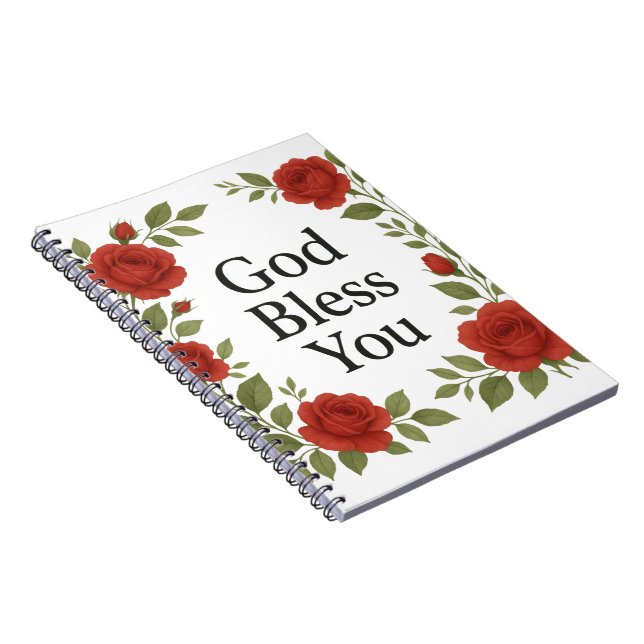 God Bless You Religious Rose Floral Cards Notizblock (Rechte Seite)