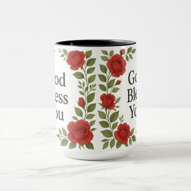 God Bless You Religious Rose Floral Tasse (Zentrum)