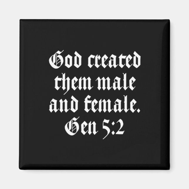 God D Them Male And Female - Gen 5_2 Religion Gott Magnet (Vorne)