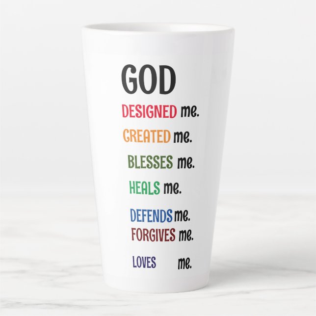 "GOD DESIGNED ME" Kollektion Latte Tasse (Vorderseite)