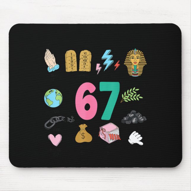 God Did It First Christian 6 7 Meme Six Seven Bibl Mousepad (Vorne)