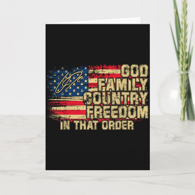God Family Country Dom In That Order For Suprters  Karte (Vorderseite)