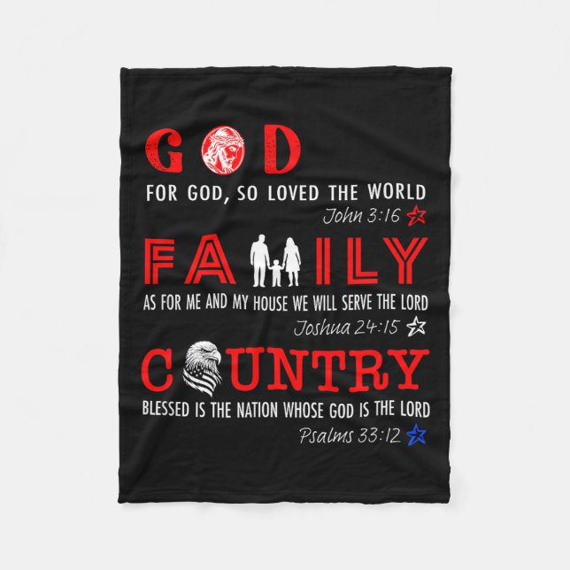 God Family Country  Fleecedecke (Vorderseite)