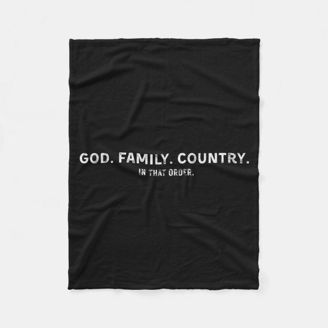 God Family Country In That Order  Fleecedecke (Vorderseite)