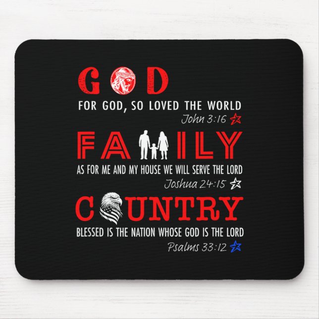 God Family Country  Mousepad (Vorne)
