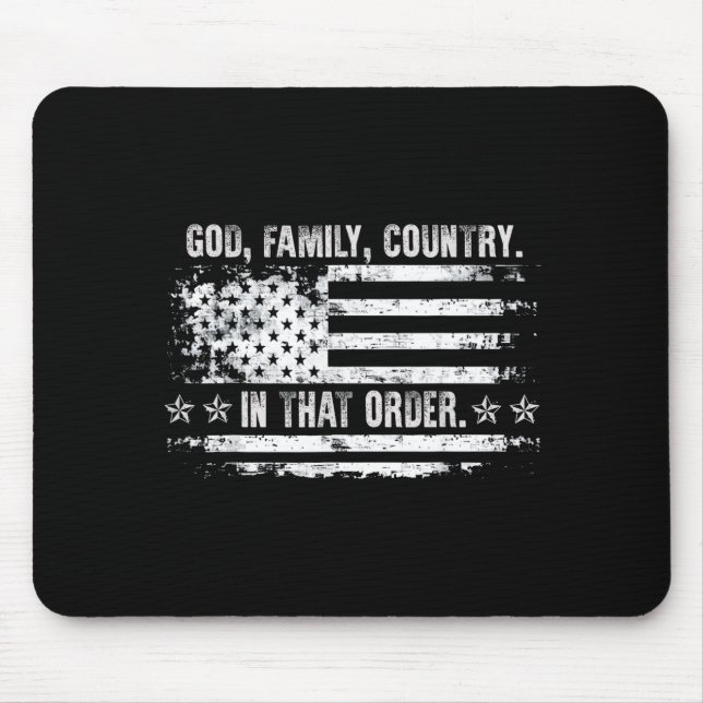 God Family Country Patriotic Faith Pride Usa For S Mousepad (Vorne)